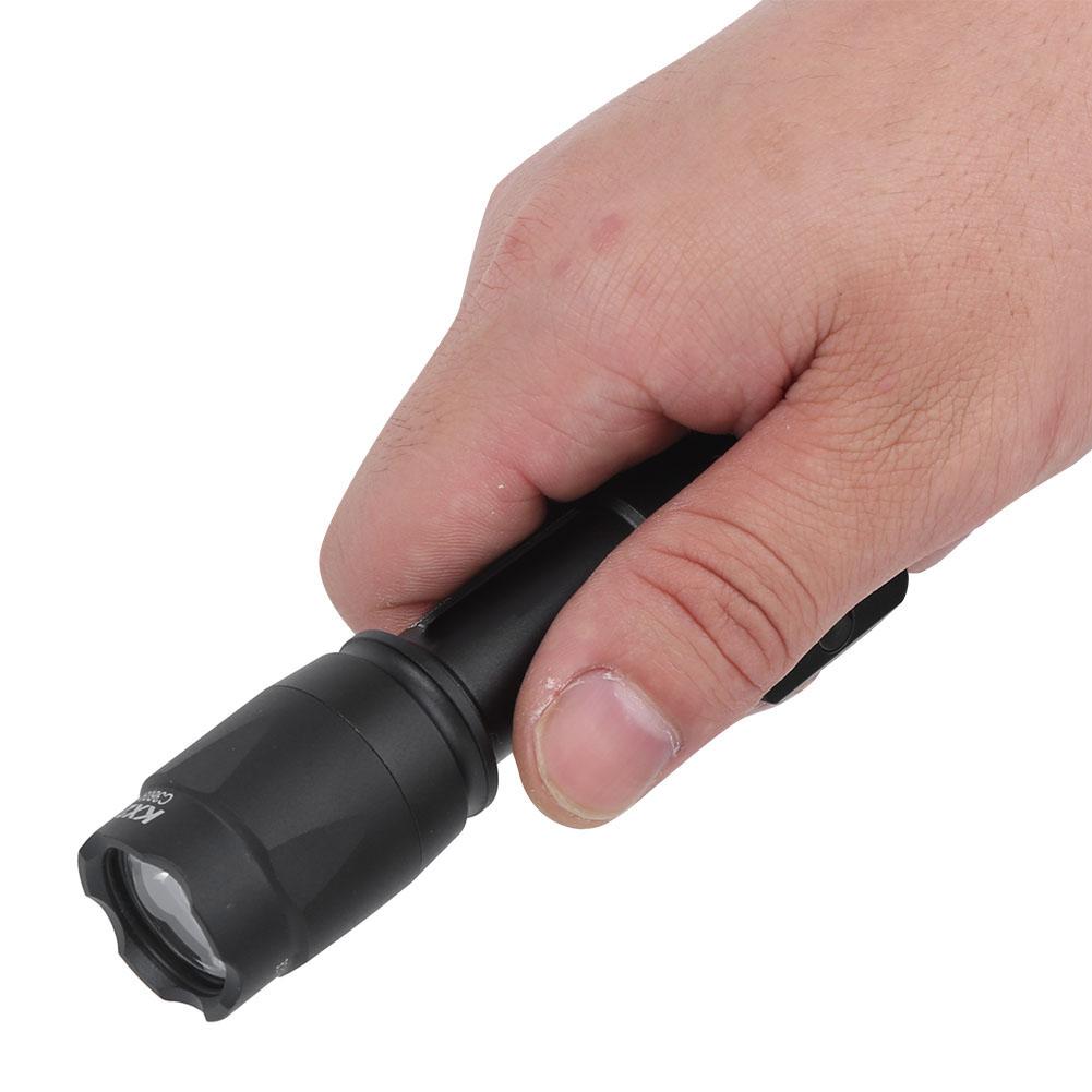 Outdoor LED Flashlight with Twist Focus Emergency Light Black for Climbing Camping