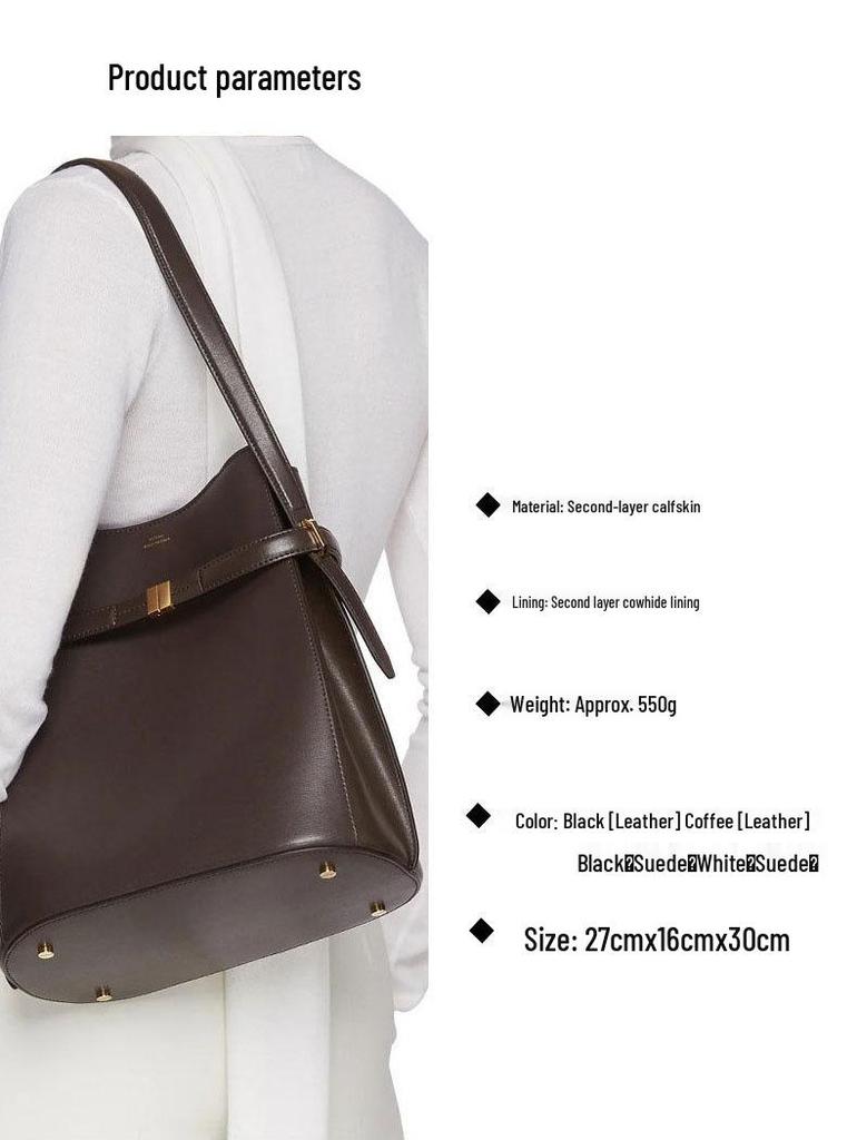 2025 TOTEME Swedish Women's Casual Tote & Crossbody Bucket Bag