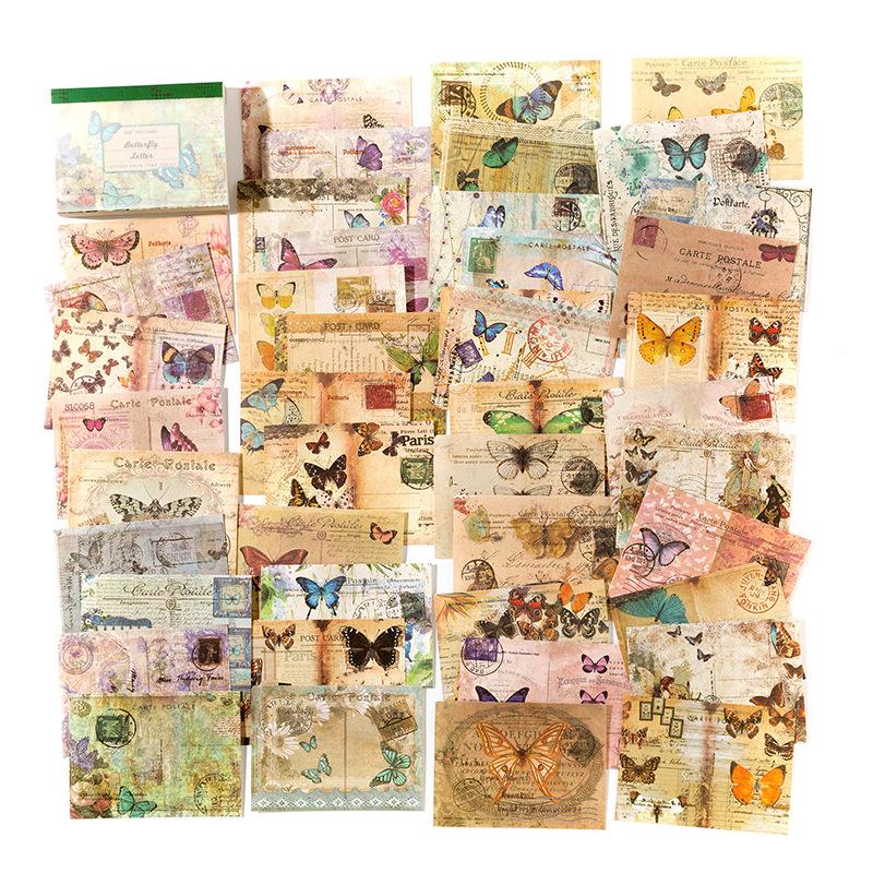 100pcs/lot Memo Pads Material Paper Letter from Time Junk Journal Scrapbooking Cards Retro Background Decoration Paper