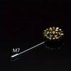 Fashion Crystal Flower Men's Brooches Long Brooch Pins Handmade Men's Lapel Pin for Suits Rhinestone Men Fashion Jewelry