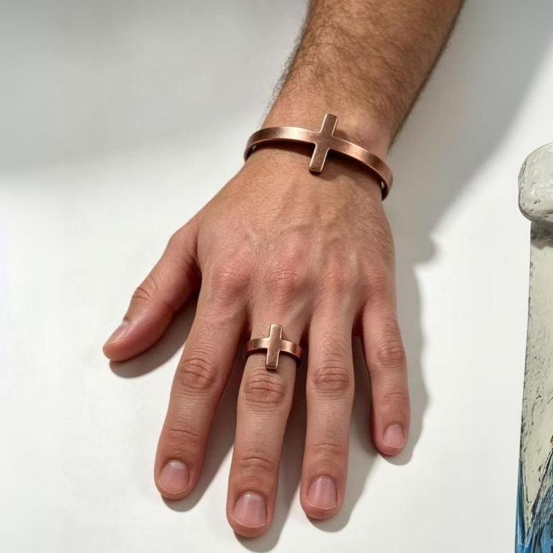 Pure Copper Cuff Bracelet Hypoallergenic Fashion Design Smooth Vintage Finish for Trendsetters Daily Street Wear