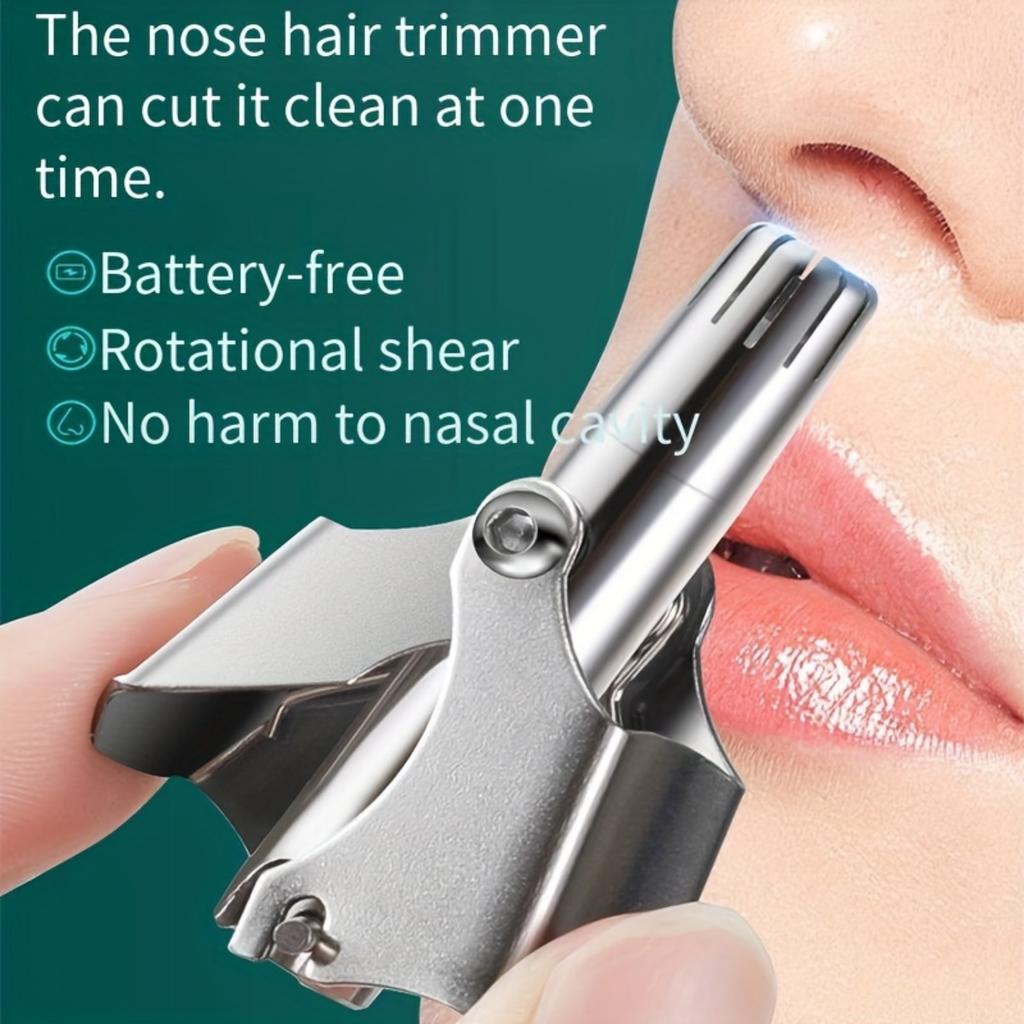 Washable Manual Nose Hair Trimmer For Men And Womens, Stainless Steel, Portable Nose Hair Clipper
