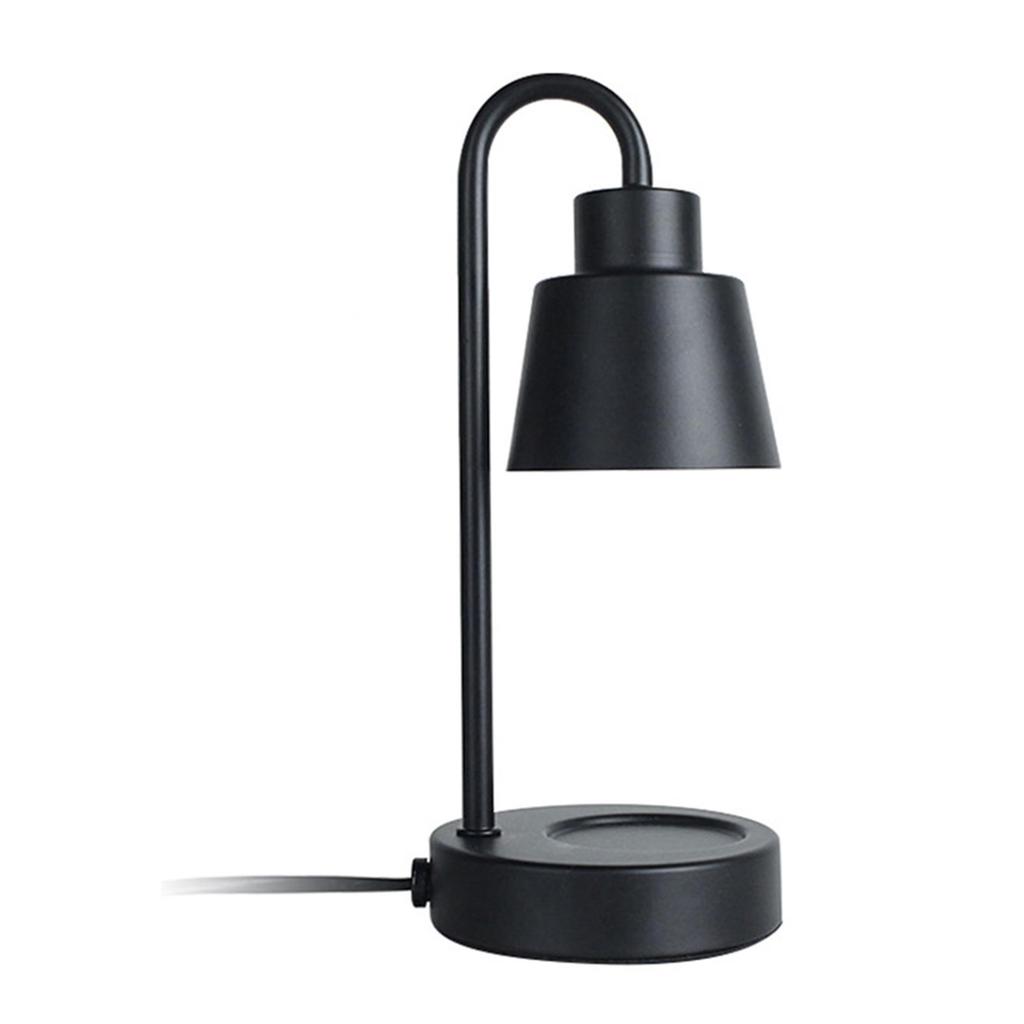 Lámpara de mesa con calentador de velas para decoración del hogar, dormitorio, color negro