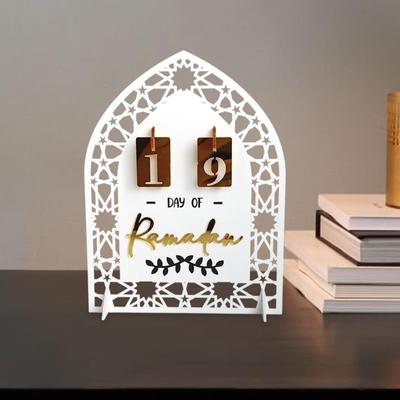 Acrylic Eid Ramadan Advent Calendar 20x15cm Traditional Arab Crafts Desktop Ornament for Family