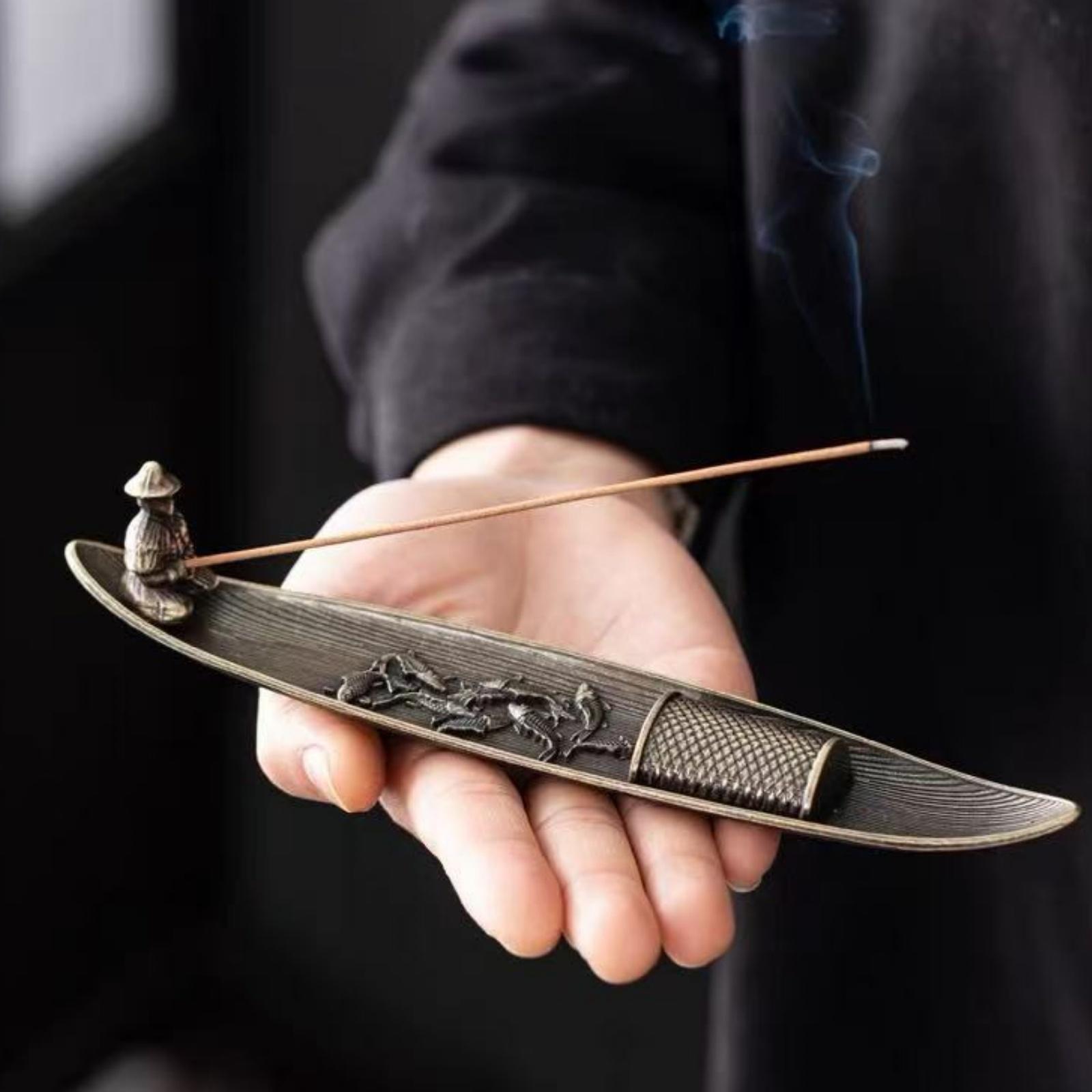 

Old Fisherman Fishing Incense Holder One Size