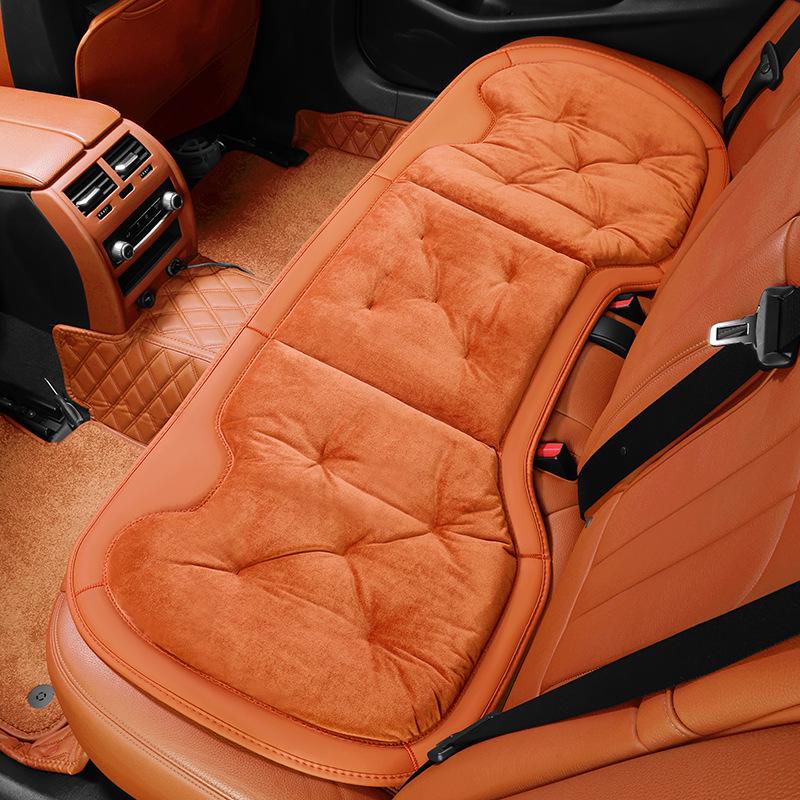 Plush Car Seat Cushion with Backrest - Thickened for Autumn/Winter Warmth