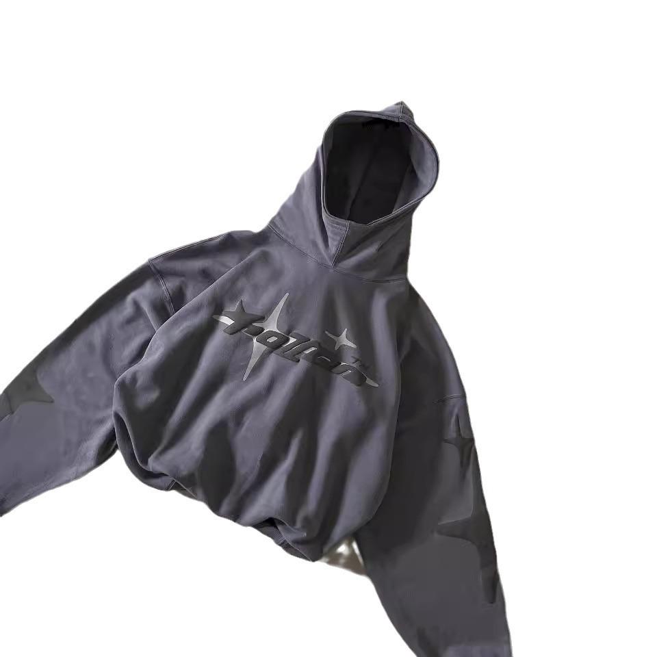 Retro Gothic Men Hoodie High Street Trend Y2k Harajuku Men Loose and Casual Sweatshirt Demon Slayer