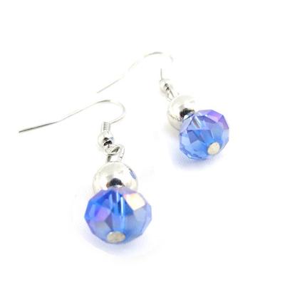 [J3589] - Designer Earrings 'Mineralia' Silver Blue