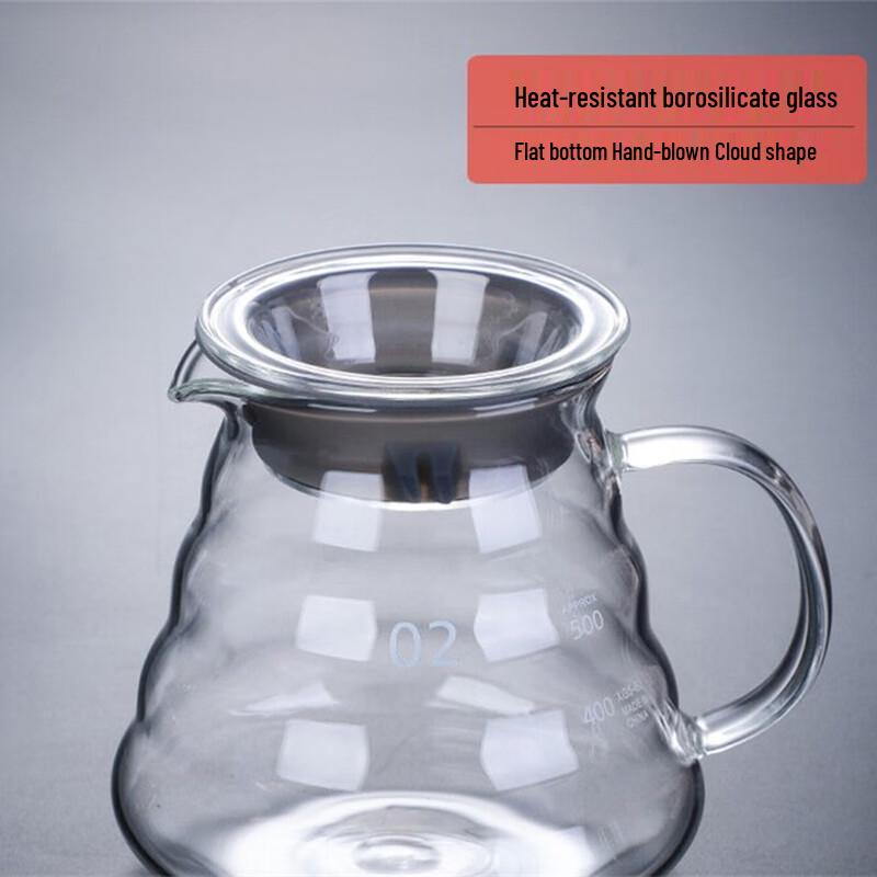 Pot de partage à café nuage en verre borosilicate élevé