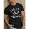 European Size Men'S Original Vincent Graphic T-Shirt - Black Casual Short Sleeve Summer Tee with Geometric Design, Regular Fit, Crew Neck