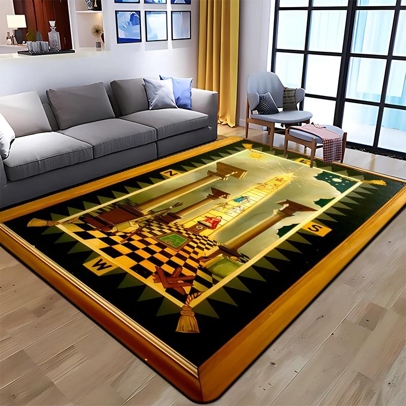 Masonic Illuminati Printed Pattern Rug Baby Play Crawl Floor Mats Living Room Carpets Decoration Fitness Pet Anti-slip Carpet