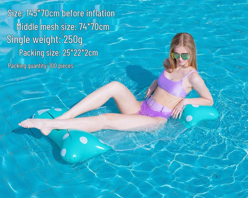 New Arrival Adult Inflatable PVC Water Lounger - Striped Mesh Floating Hammock