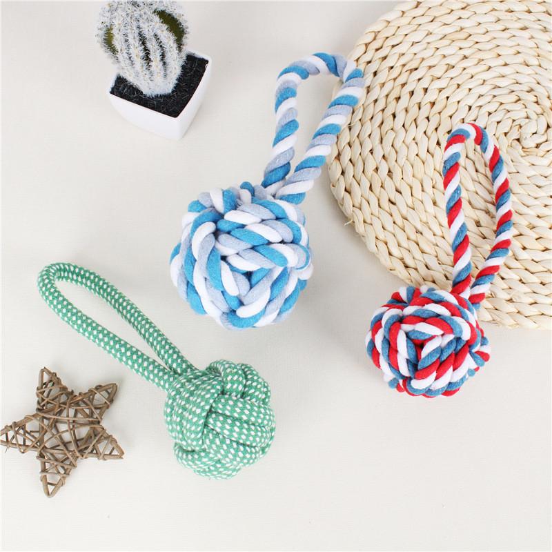 Dog Cat Interactive Chewing Rope Toy With Durable Cotton For Dental Cleaning And Engagement