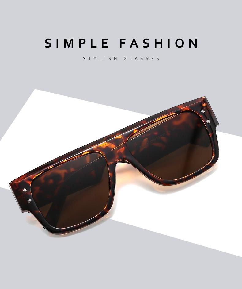 2set Fashion Large Frame Square Sunglasses Brand Designer Rivet Suneyeglass Luxury UV Protection Sunscreen Glasses UV400