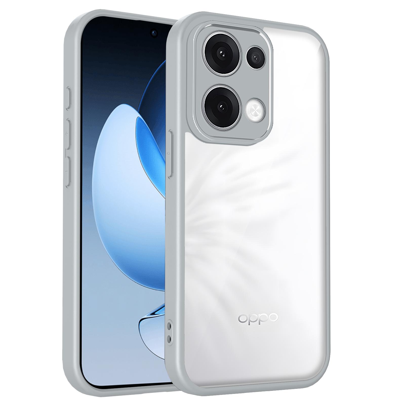 

Для Oppo Reno 13 CPH2689 Чохол Повітряна Подушка Ударостійкий Силіконовий Бампер Прозора Матова Задня Кришка Жорсткий Чохол для Телефона для Oppo Reno13 5G Pc + tpu&Oppo Reno13 сірий колір