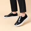 Fashion Slip On Outdoor Casual Shoes Low Top Lazy Shoes Non Slip Walking Loafers Moccasins for Male New Leisure Men Pu Leather Flats