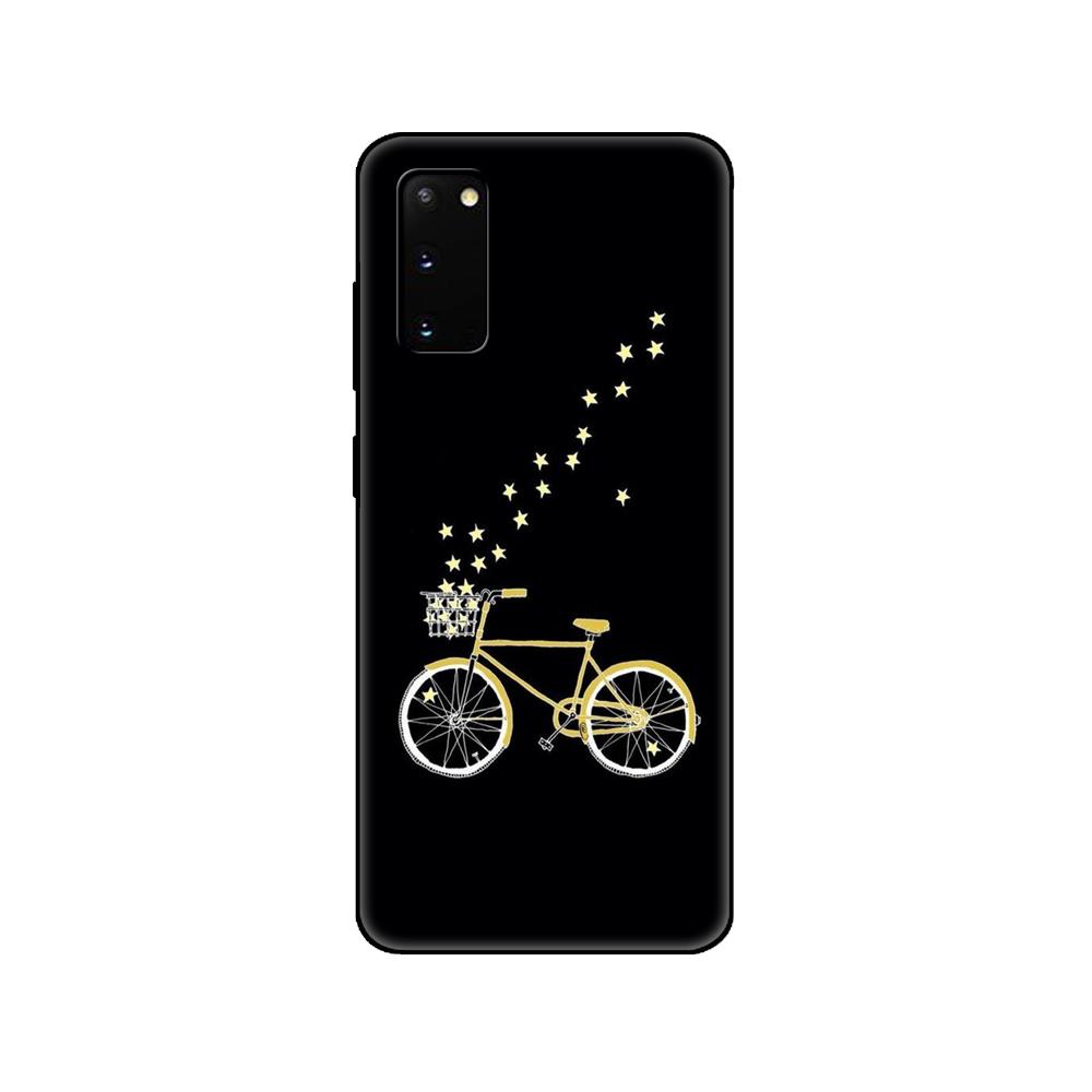 Black tpu Case For Samsung galaxy S20 /S20 PLUS/S20 ultra/S20+ /S20FE back cover BIKE CYCLING art