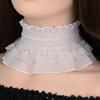 Lace Neck Decoration Fake Collar High Neck Cover Warm Scarf Stand Collar Detachable Neck Strap Elastic Ruffle Blouse Collar