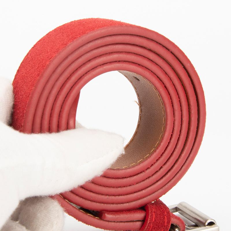 Simple Matte Velvet Belt Women'S Square Buckle High-End Leather Jeans Decorative Belt Women'S