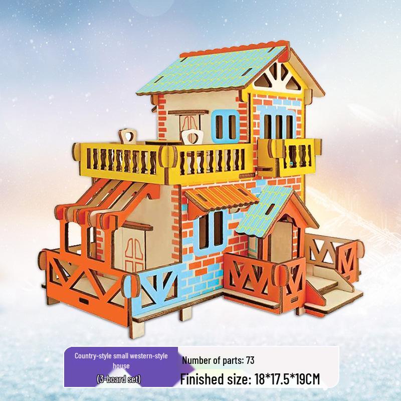 Chinese-Style 3D DIY Wooden Villa Model Kit