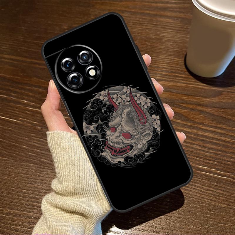 Japanese Oni Hannya Demon Mask Case For OnePlus 13T 10T 8T 10R 13R 15 R 13 12 11 9 10 Pro Nord CE 5 2 3 4 Lite N20 N30 Cover