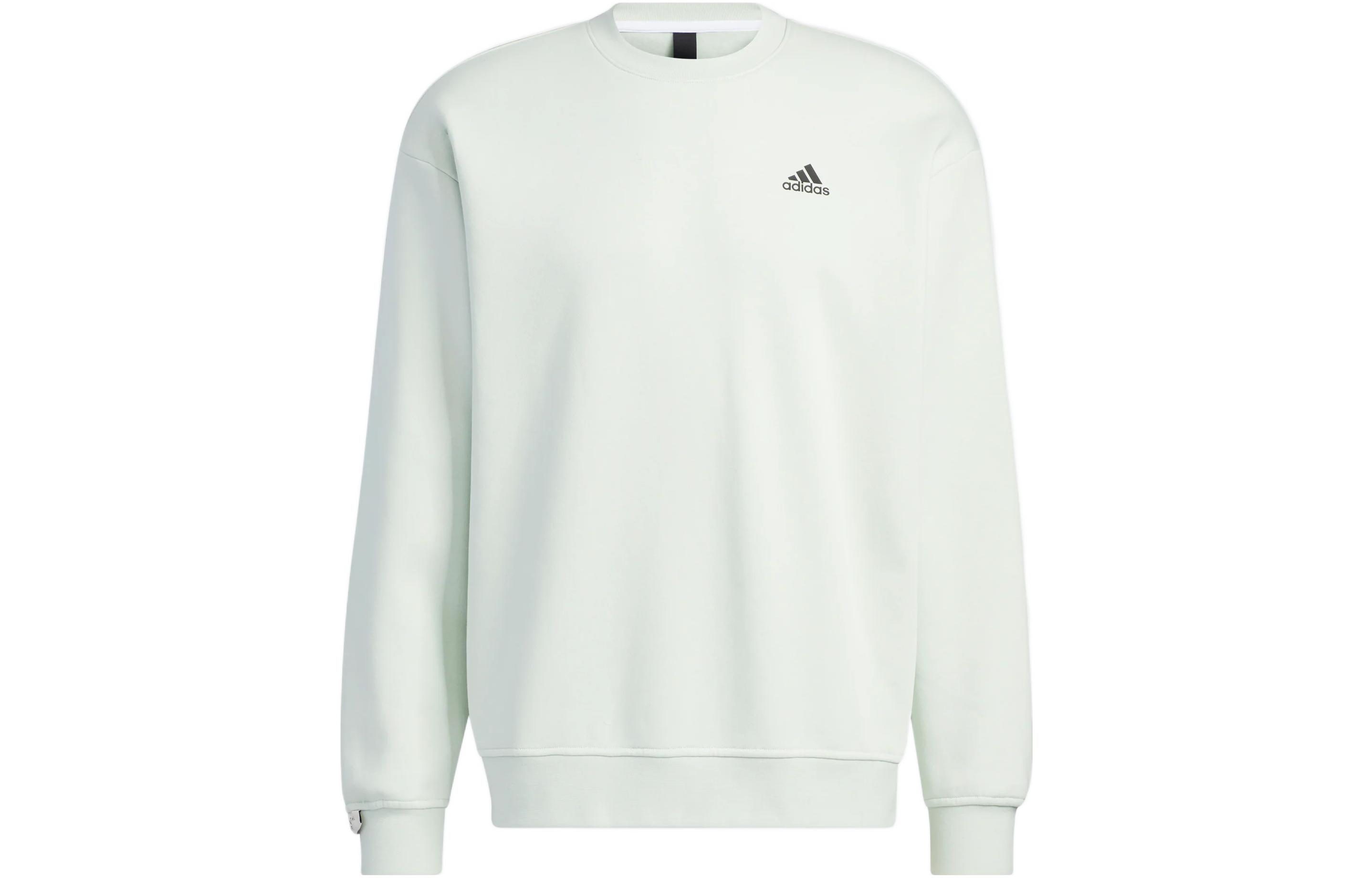 

Adidas LABEL Solid Color Logo Printed Pattern Pullover Fleece Lined Long Sleeved Sweatshirt Unisex Light Green IB2714 XXL