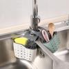 Hanging Storage Drain Basket Silicone Organizer Kitchen Sink Holder Adjustable Kitchen Accessories Faucet Holder Rack Household