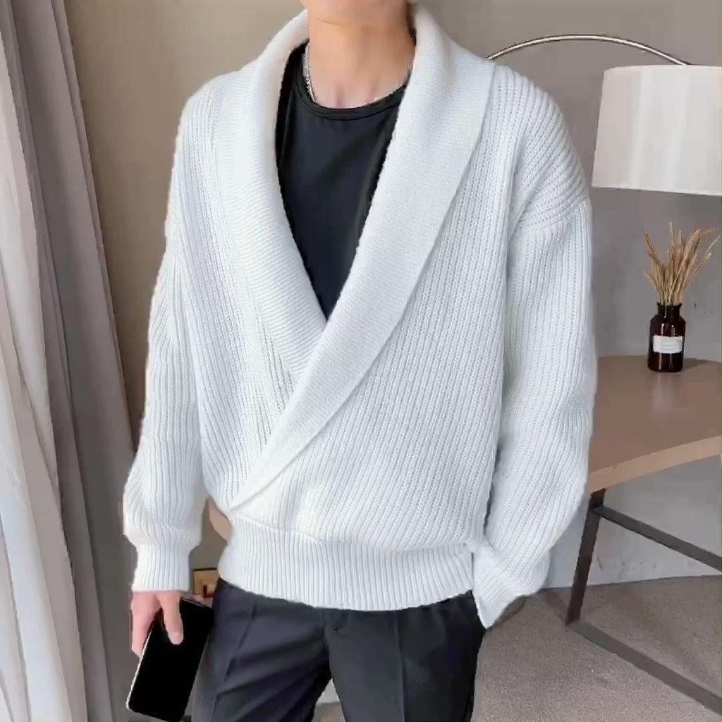 Herbst/Winter 2025 Herren V-Ausschnitt Lockerer Freizeit Pullover Strickware Oberteil