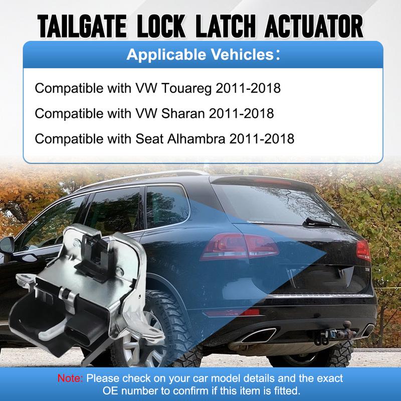 HECKKLAPPENSCHLOSS DECKELRIEGEL 4tlg. für VW Touareg Sharan Seat Alhambra 2011 2012 2013 2014 2015 2016 2017 2018 7P0827505