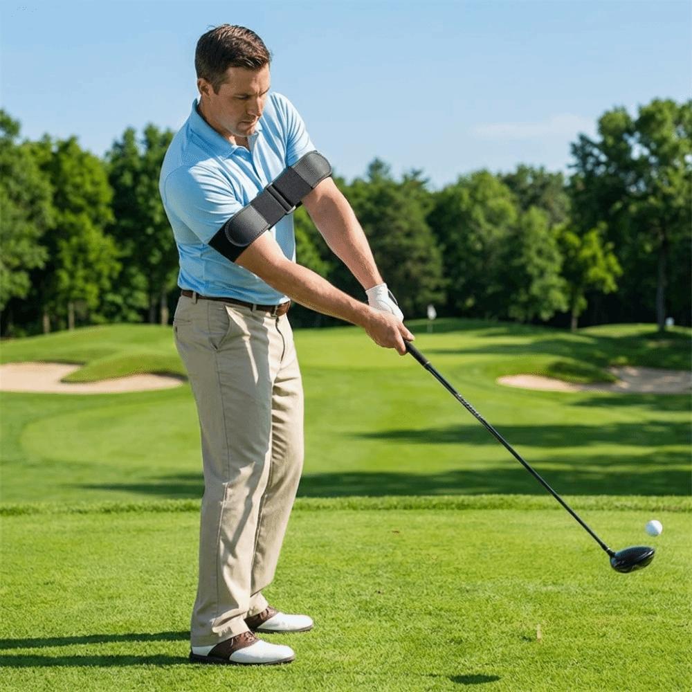 Adjustable Golf Swing Training Aid Elastic Professional Golf Swing Strap Black Comfortable Golf Practice Armband