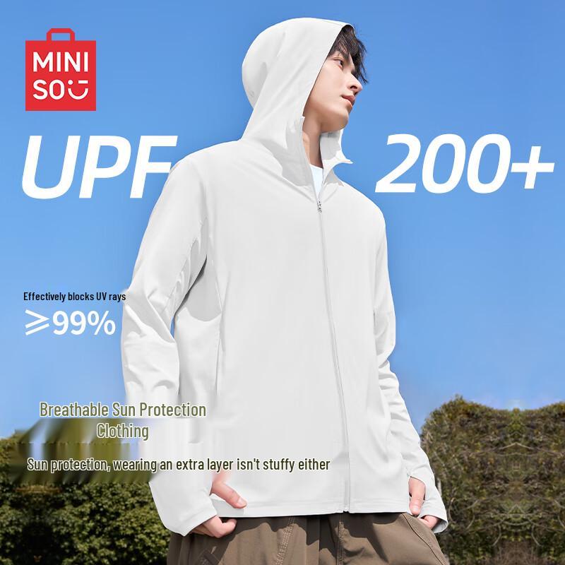 

MINISO Men s Hooded Ice Silk UV Protection Sun Jacket XL
