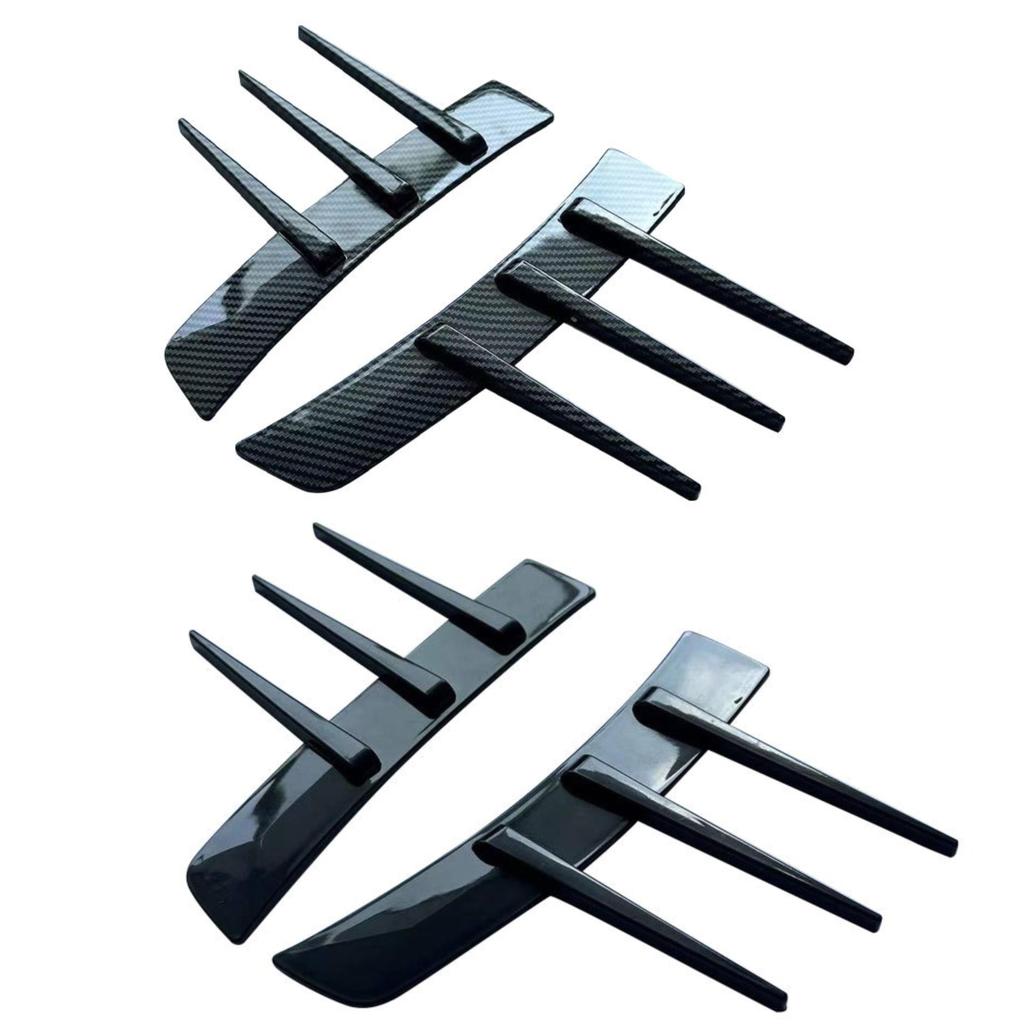 1 Paar Auto Seitenkotflügel Spoiler und Blattverkleidung mit Luftschlitzdekoration, Polierter TPU Kanarienvogel Splitter, Autostyling Zubehör