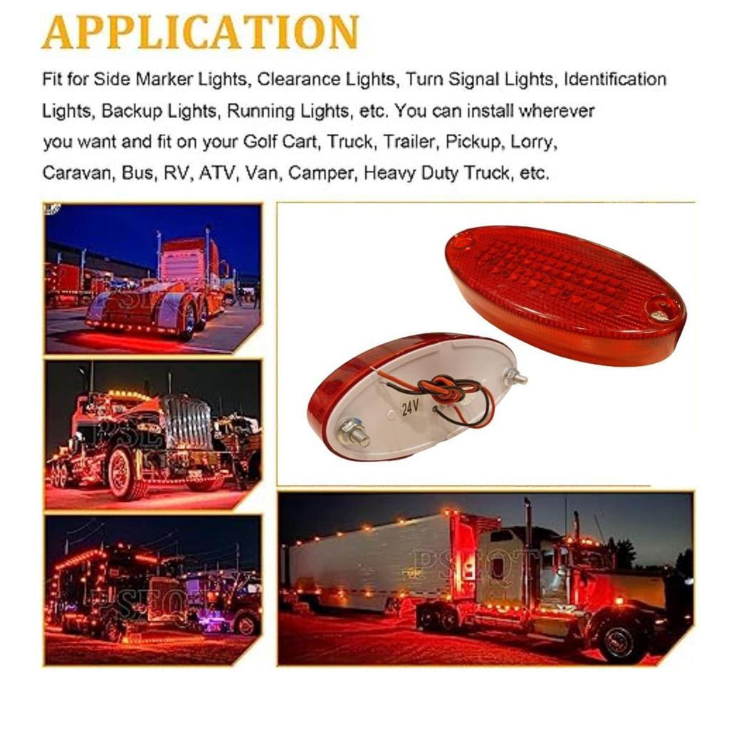 Front Raised Cab Roof Marker Light 18PCS 12V Red Clearance Chicken Lights for Freightliner Cascadia Trucks Trailers – Universal Fit