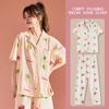 Japanese Small Fresh and Sweet Pajamas Women's Summer New Short-sleeved Trousers Loose Cardigan Women's Loungewear Two-piece Set
