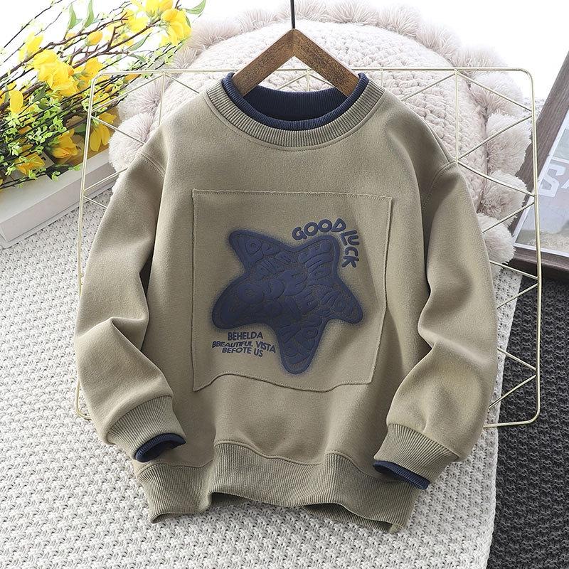 

Толстовки для мальчиков, хлопковые топы, верхняя одежда, повседневная одежда для весны и осени, детский подарок, подростковая детская одежда с круглым вырезом, модная одежда 160 зелёный