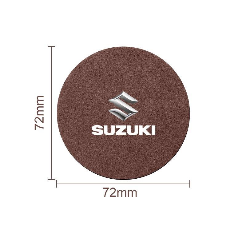 1pcs Suede Car Coaster Mat Water Cup Slots Non-Slip Pad for Suzuki Grand Swift Jimny Vitara Baleno SX4 XL-7 GW250 Accessories