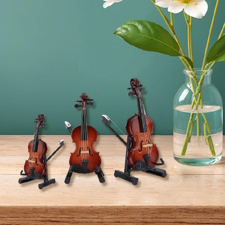 Small Acoustic Violin Detailed Ornament Violin Sculpture Wood Texture Perfect for Music Enthusiasts and Home Decorations