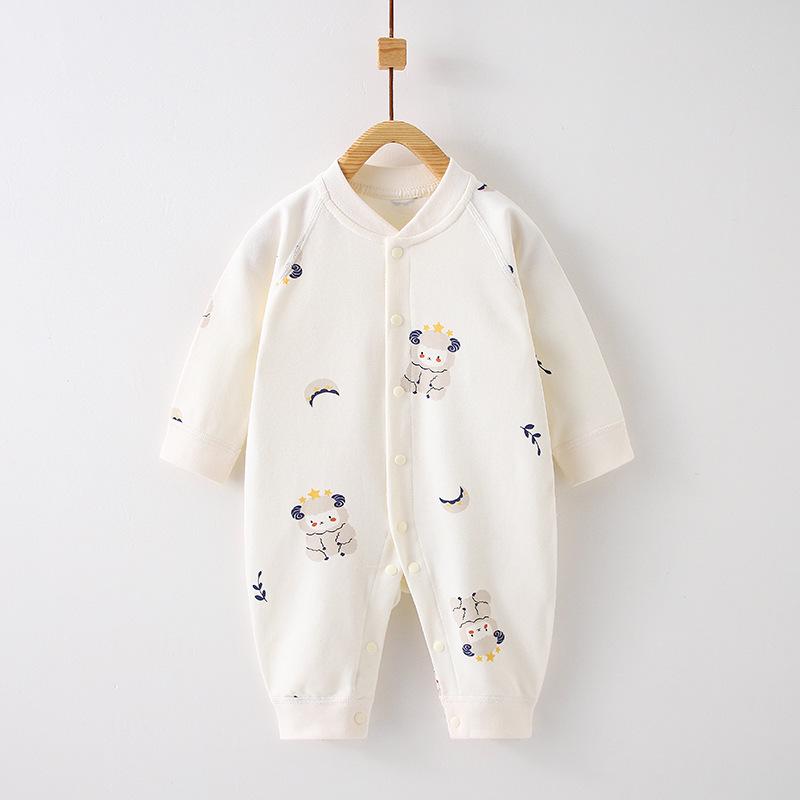 Pure Cotton Long Sleeve Baby Romper - Spring/Autumn Newborn Bodysuit & Boneless Pajamas