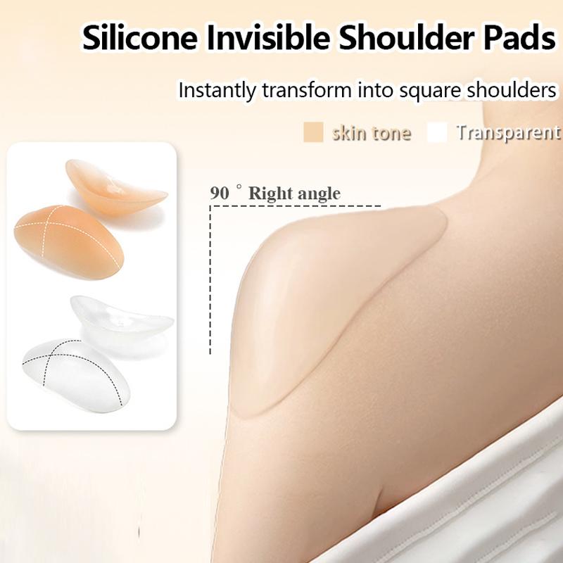 Seamless Silicone Shoulder Pads Invisible Anti-Slip Shoulder Enhancer Pads Breathable Right Angle Shoulder Mat for Women
