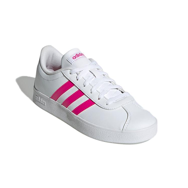 Adidas Neo VL Court 2.0 K Breathable Low top Kids' Skateboarding Shoes White Pink Kids' EG6155