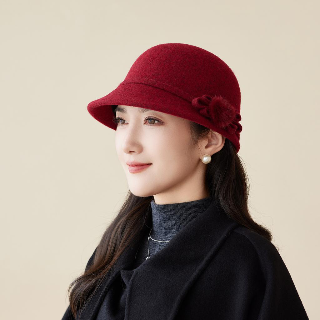 Autumn and Winter New Woolen Basin Hat Women's Outdoor Warm Fashion Fisherman Hat