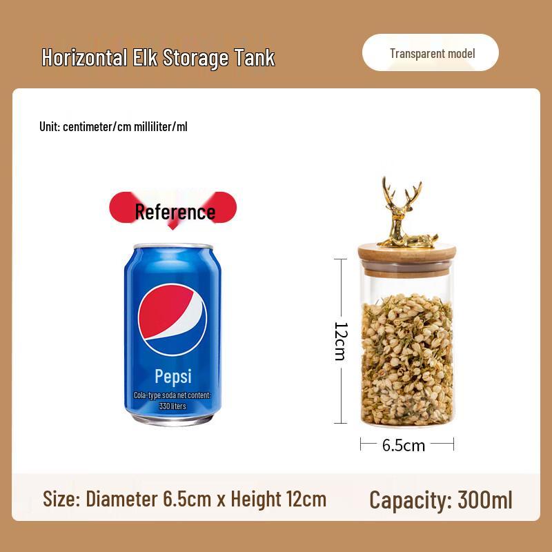 AQ Reindeer Glass Storage Jar