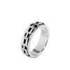 Men's Rotatable Geometric Pattern Thai Silver Ring - Aged S925 Sterling Silver