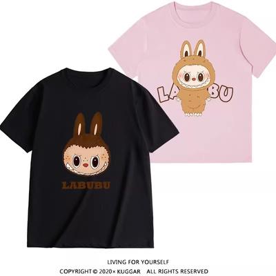 Pure Cotton T-shirt with Short Sleeves for Both Men and Women Pure Cotton Cartoon Print Peripheral Clothing for Summer