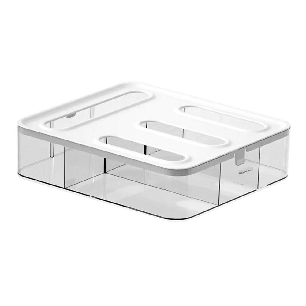 

Zip Lock Organizer With Gallon Quart Sandwich Clearseamless Cling Film Storage Box Compatible With Gallon, Quart, Sandwich білий