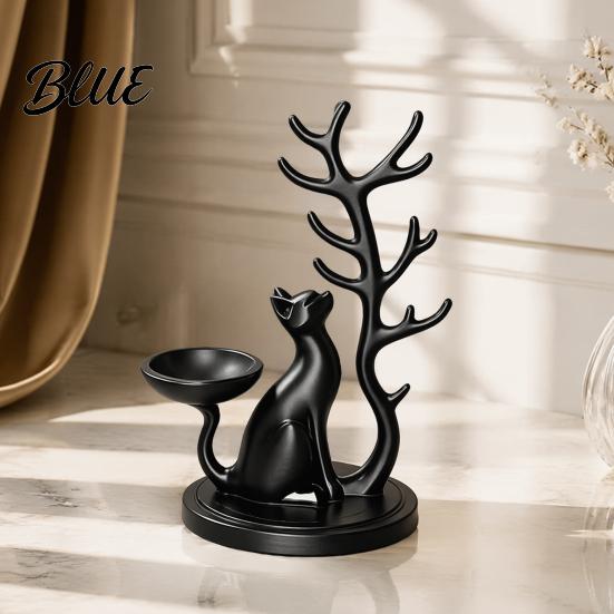 Small Countertop Organizer Cute Cat Tree Branch Jewelry Organizer 3D Printed Earring Bracelet Hair Necklace Display Rack Tie Storage Holder,