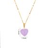Bling Colorful Rhinestone Love Heart Pendant Necklace Fashion Hip Hop Stainless Steel Chain Jewelry Gifts for Women Teen Girls
