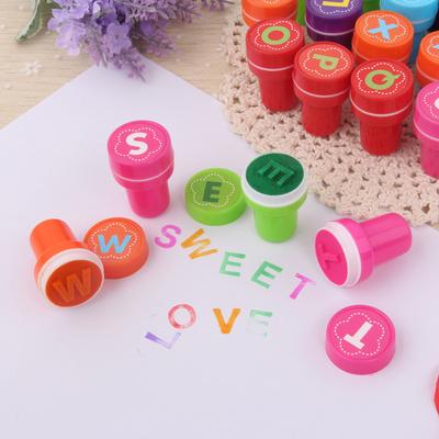 26 Stück/Set Runde Mehrfarbige Stempel Spaß Niedlich Kind DIY Scrapbook Kinderstempel Cartoon-Stempel Scrapbooking Belohnungsspielzeug