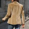Golden Velvet Suit Coat Lapel Long Sleeve Single Button Suit Jacket with Flap Pockets Slim Fit Three-Dimensional Tailoring Outerwear