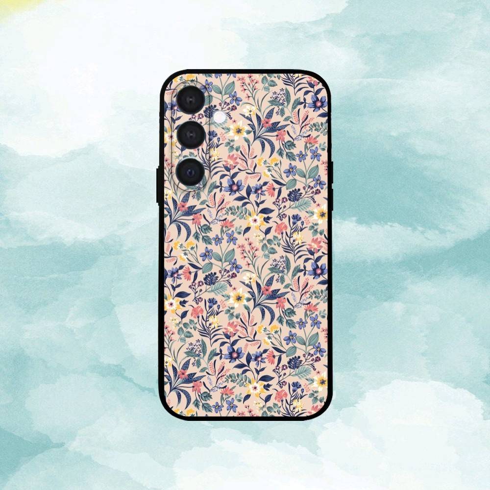 Flowers A-Art Phone Case For Samsung A73,72,71,A52,51,40,41,A22,A32,31,A13, Soft Black Shell